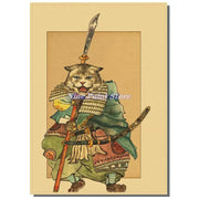 Japan Samurai Kraft paper Poster Home Wall Art Prints Pictures Bedroom Living Room Decor Murals Shop Bar Decoration