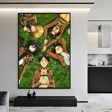 Anime A-Attack on Titans Poster Sticky Wall Art Printing Waterproof Home Living Bed Room Bar Aesthetic Decor