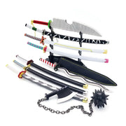 Demon Slayer Sword 9pcs Katana Sword Nichirin Blade Collection Samurai Royal Japanese Anime Weapon Model Keychain Gifts Toys Boy