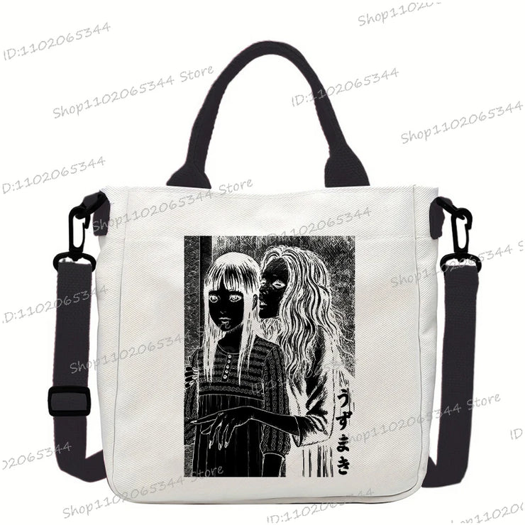 Junji Ito Cat Anime Shoulder Bag Unisex Canvas Crossbody