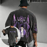 Solo Leveling Anime Print Vintage Washed T Shirt Men Women Cotton Short Sleeve Tee Streetwear Casual Tops 2025 Summer Harajuku