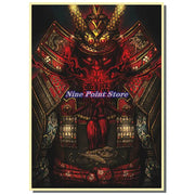Japan Samurai Kraft paper Poster Home Wall Art Prints Pictures Bedroom Living Room Decor Murals Shop Bar Decoration