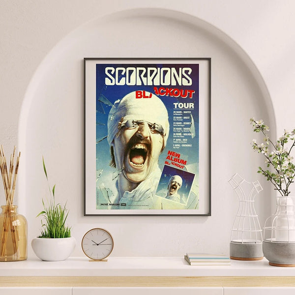 Retro Scorpions David Vocal Concert Poster Classic Pose Canvas Painting on Wall Art Superstar Decor Picture for Living Room