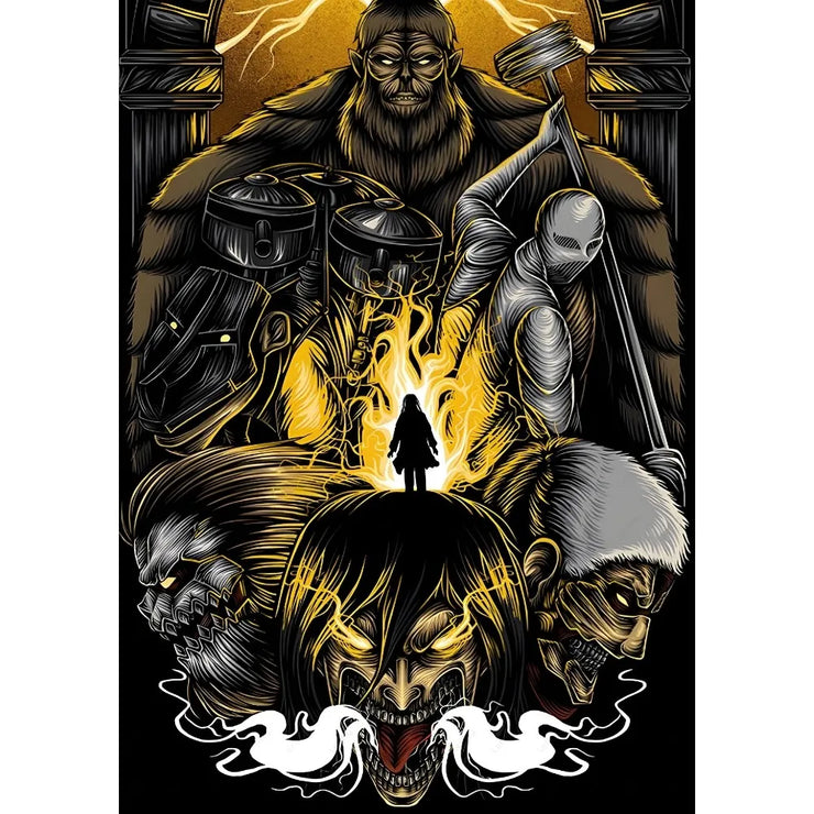 Anime A-Attack on Titans Poster Sticky Wall Art Printing Waterproof Home Living Bed Room Bar Aesthetic Decor
