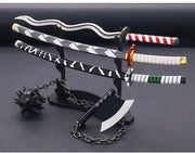 Demon Slayer Sword 9pcs Katana Sword Nichirin Blade Collection Samurai Royal Japanese Anime Weapon Model Keychain Gifts Toys Boy