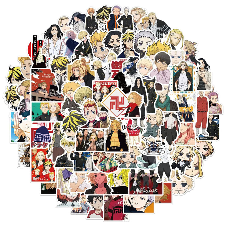 100PCS Anime Tokyo Revengers Stickers Waterproof DIY Graffiti Phone Laptop Luggage Guitar Notebook Cup Cartoon Stickers Kids Toy