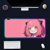 Anime Spy X Family RGB Pc Gamer Keyboard Mouse Pad Mousepad LED Glowing Mouse Mats Rubber Gaming Computer Mausepad