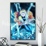 Demon Slayer Self-adhesive Anime Poster Hashira Nezuko Agatsuma Zenitsu Inosuke Wall Painting Home Decor Wall Art Room Kid Gift