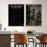 Anime A-Attack O-On Titan Poster Room Wall Art Decor Waterproof Stickers For Home Bar Bedroom Decoration