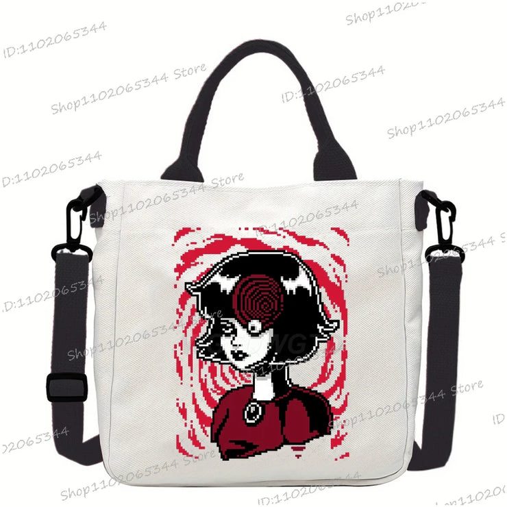 Junji Ito Cat Anime Shoulder Bag Unisex Canvas Crossbody