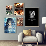 Japanese Anime Attack on Titan  Self-adhesive Art Poster Whitepaper Prints Posters Artwork Home Decor