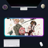 Anime Spy X Family RGB Pc Gamer Keyboard Mouse Pad Mousepad LED Glowing Mouse Mats Rubber Gaming Computer Mausepad