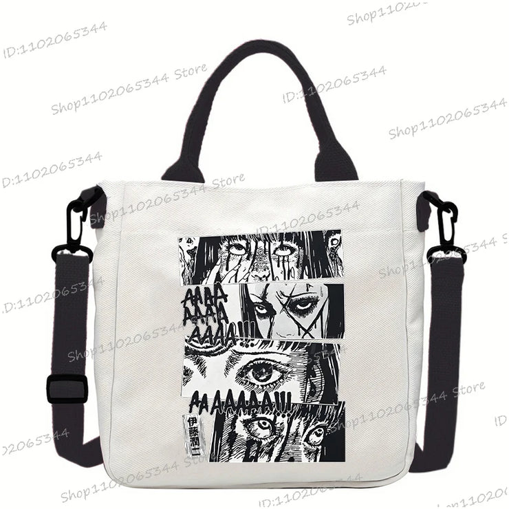 Junji Ito Cat Anime Shoulder Bag Unisex Canvas Crossbody
