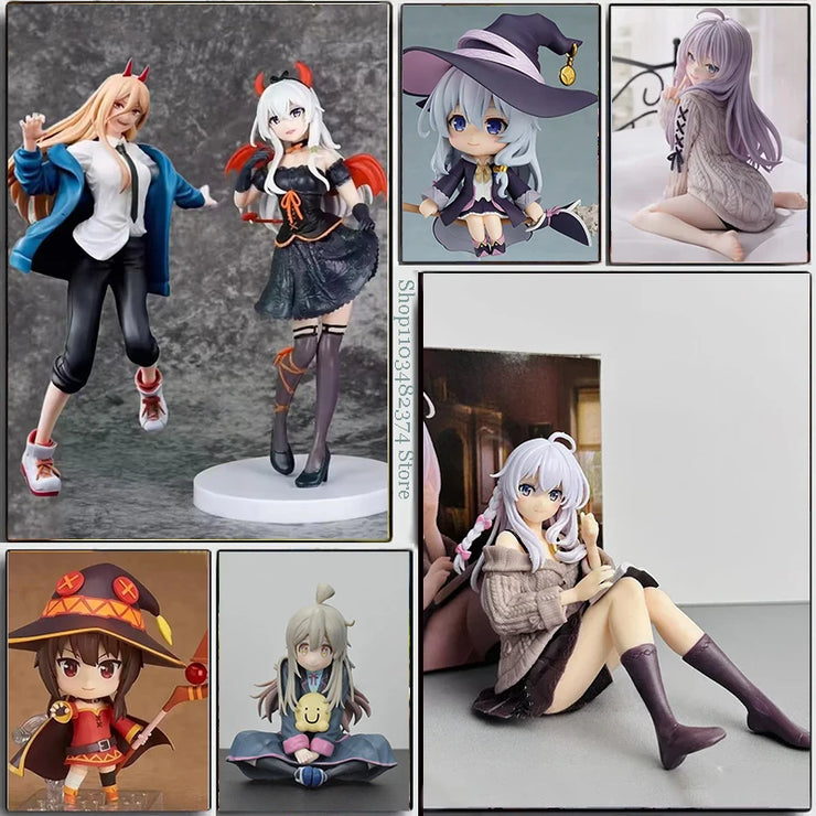 Anime Wandering Witch Elaina Figure Little Devil Figurine GK Power Action Figures Chainsaw Man Model PVC Collectible Toys Gift