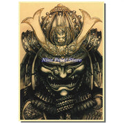 Japan Samurai Kraft paper Poster Home Wall Art Prints Pictures Bedroom Living Room Decor Murals Shop Bar Decoration