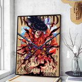 O-One P-Piece Wanted Poster Poster Art Print Anime Style Home Decor Ideal Gift Perfect Room Decor