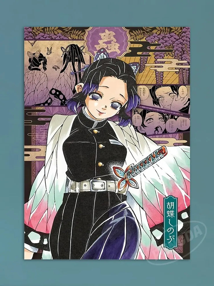 Modern Anime Canvas Wall Art  Demon Slayer Shinazugawa Sanemi Poster  Modular Home Decor for Living Room  Printed Painting