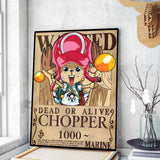 O-One P-Piece Wanted Poster Poster Art Print Anime Style Home Decor Ideal Gift Perfect Room Decor