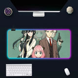 Anime Spy X Family RGB Pc Gamer Keyboard Mouse Pad Mousepad LED Glowing Mouse Mats Rubber Gaming Computer Mausepad