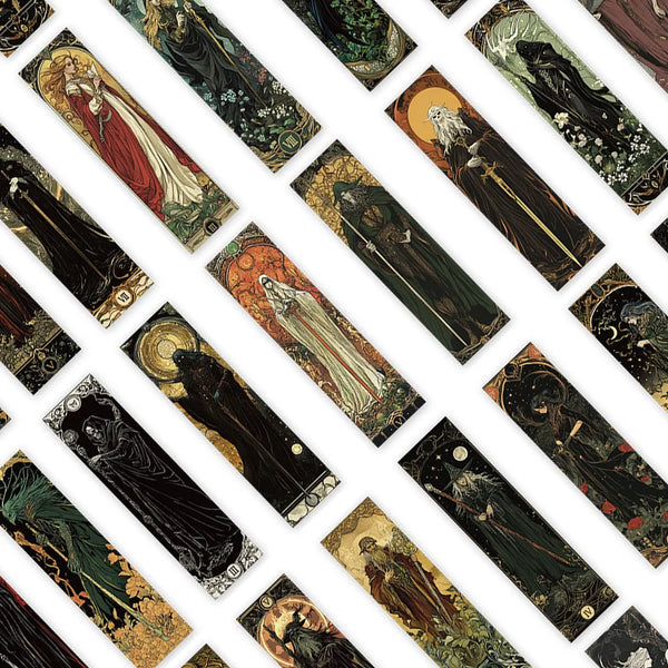 30pcs Aesthetic Darkness Magic Wizard Paper Bookmarks Library Office Page Markings DIY Students Reader Page Markers