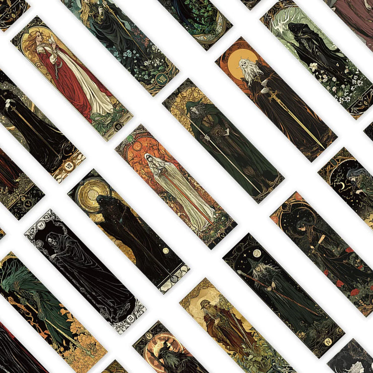 30pcs Aesthetic Darkness Magic Wizard Paper Bookmarks Library Office Page Markings DIY Students Reader Page Markers