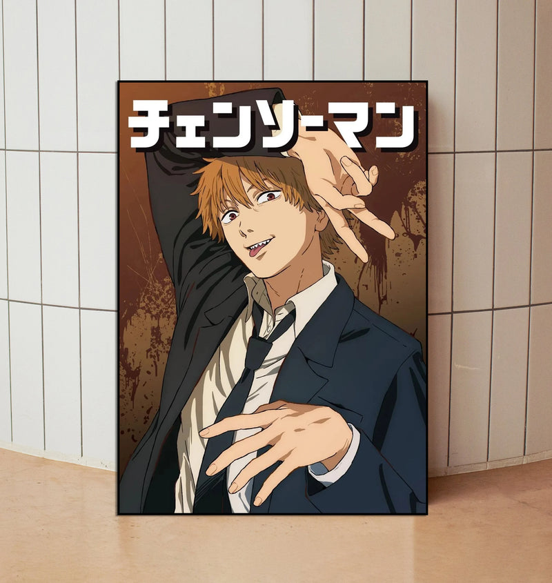 Classic Anime Chainsaw -man Poster Print Canvas Art Pictures Home for Living Room and Bedroom Wall  Decor Frameless Painting