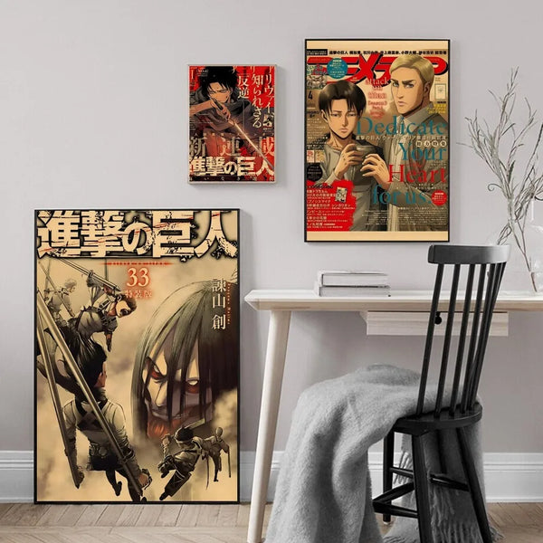 EPC Attack On Titan Season Eren Japanese Anime Classic Poster HD Posters Home Room Bar Cafe Decor Art Wall Painting Picture