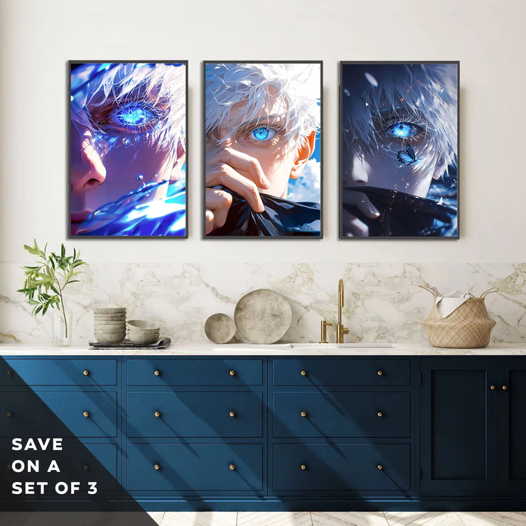 J-Jujutsu Gojo Satoru Self-adhesive Poster Figures Home Decoration Painting Wall Art Bedroom Cartoons Decor Anime Wallpaper
