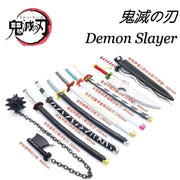 Demon Slayer Sword 9pcs Katana Sword Nichirin Blade Collection Samurai Royal Japanese Anime Weapon Model Keychain Gifts Toys Boy
