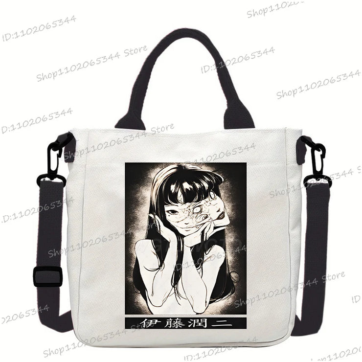 Junji Ito Cat Anime Shoulder Bag Unisex Canvas Crossbody