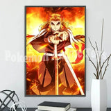 Demon Slayer Self-adhesive Anime Poster Hashira Nezuko Agatsuma Zenitsu Inosuke Wall Painting Home Decor Wall Art Room Kid Gift