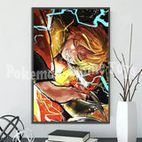 Demon Slayer Self-adhesive Anime Poster Hashira Nezuko Agatsuma Zenitsu Inosuke Wall Painting Home Decor Wall Art Room Kid Gift