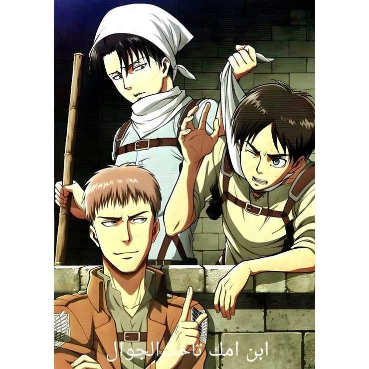 Anime A-Attack on Titans Poster Sticky Wall Art Printing Waterproof Home Living Bed Room Bar Aesthetic Decor