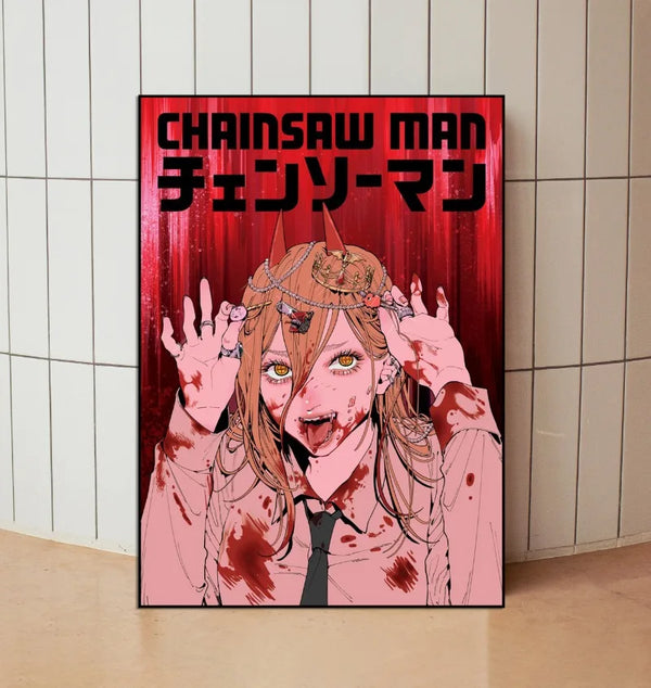 Classic Anime Chainsaw -man Poster Print Canvas Art Pictures Home for Living Room and Bedroom Wall  Decor Frameless Painting