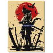 Japan Samurai Kraft paper Poster Home Wall Art Prints Pictures Bedroom Living Room Decor Murals Shop Bar Decoration
