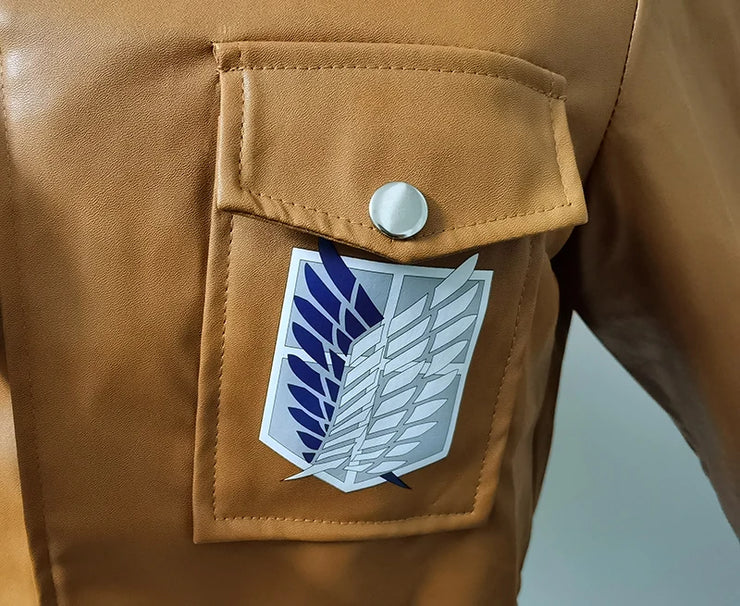 Anime Attack on Titan Cosplay Leather Jacket Shingeki no Kyojin Cosplay Costume Eren Legion Coat Jackets Halloween High Quality
