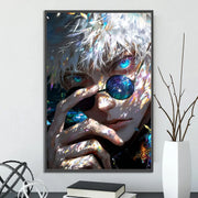 J-Jujutsu Gojo Satoru Self-adhesive Poster Figures Home Decoration Painting Wall Art Bedroom Cartoons Decor Anime Wallpaper