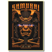 Japan Samurai Kraft paper Poster Home Wall Art Prints Pictures Bedroom Living Room Decor Murals Shop Bar Decoration
