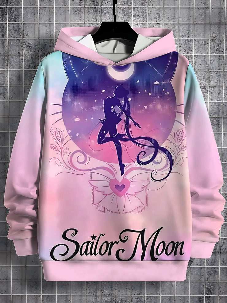 Cartoon Sailor Moons 3D Print All Seasons Children Casual Sweatshirt Cool Pullover Tops Unisex Clothes Boy Girl Hoodies