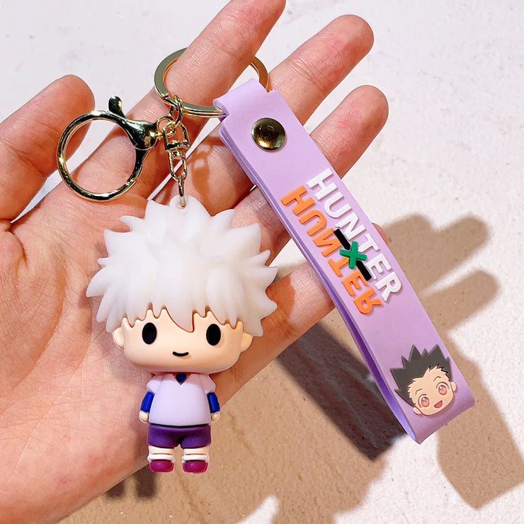 Anime Hunter x Hunter Keychain Cosplay Killua Kurapika Keyrings Resin Pendant Car Bag Key Chain Jewelry Accessories Wholesale