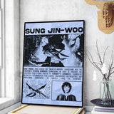 Solo leveling sung jin woo Anime Poster Art Print Anime Style Home Decor Ideal Gift Perfect Room Decor