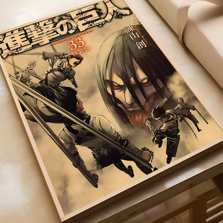 EPC Attack On Titan Season Eren Japanese Anime Classic Poster HD Posters Home Room Bar Cafe Decor Art Wall Painting Picture