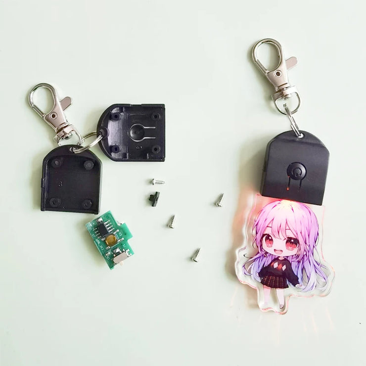 Custom LED Light 7 Colors Keychains Cartoon Acrylic Key Chain Photo Customized Anime Charms Clear Acrylic Personalized Keychains