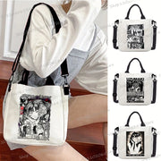 Junji Ito Cat Anime Shoulder Bag Unisex Canvas Crossbody