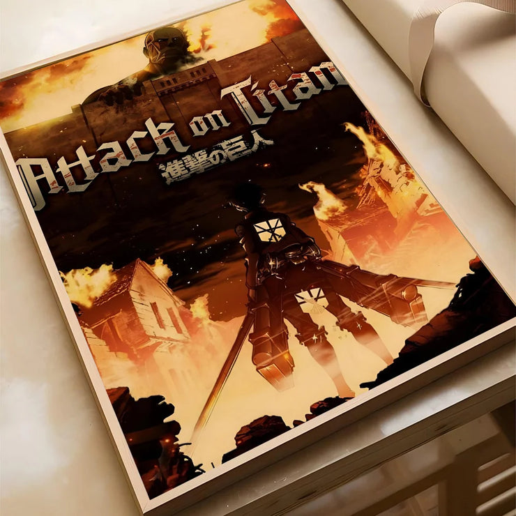 EPC Attack On Titan Season Eren Japanese Anime Classic Poster HD Posters Home Room Bar Cafe Decor Art Wall Painting Picture