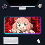 Anime Spy X Family RGB Pc Gamer Keyboard Mouse Pad Mousepad LED Glowing Mouse Mats Rubber Gaming Computer Mausepad