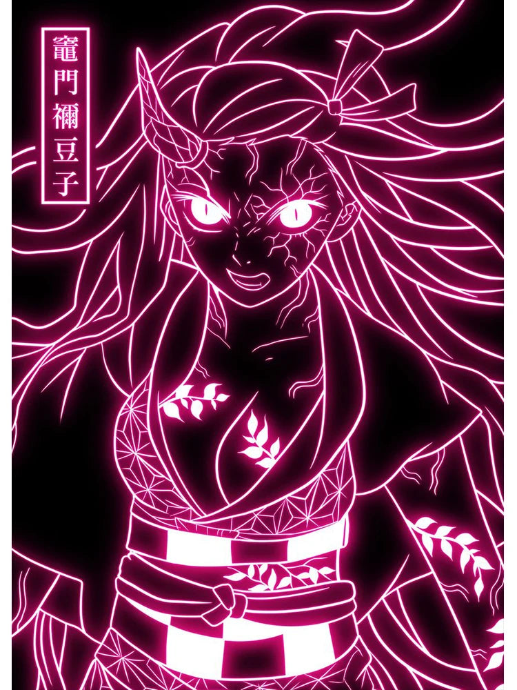 Neon Style Poster Canvas Painting  Japan Anime Cartoon Figure Wall Art Picture For Living Room Home Decor Unframed