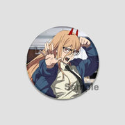 Anime Chainsaw Man Button Pins Character Makima Denji Cartoon Brooches Round Badge Backpacks Accessory Decor Fans Collect Gifts
