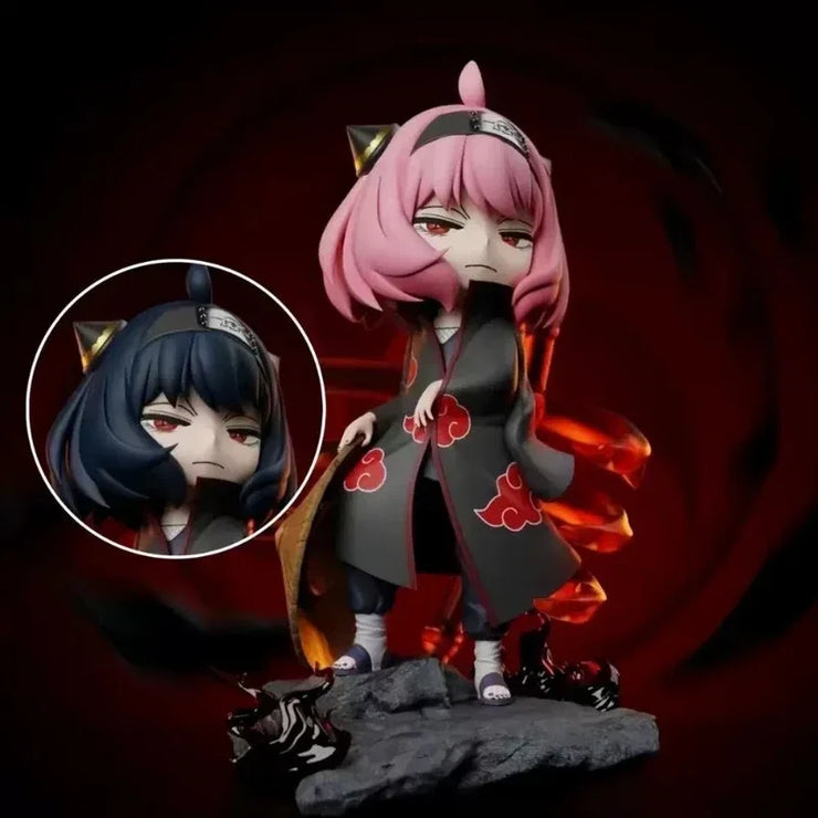 Anime Anya Spy×family Anya Forge Figures Cos Uchiha Itachi and Pain Figurine Model Naruto PVC Cute Collection Peripheral Toys
