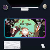 Anime Spy X Family RGB Pc Gamer Keyboard Mouse Pad Mousepad LED Glowing Mouse Mats Rubber Gaming Computer Mausepad